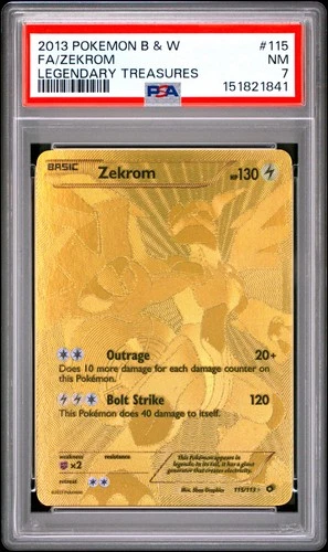 2013 POKEMON BLACK & WHITE LEGENDARY TREASURES #115 FULL ART/ZEKROM PSA 7