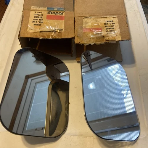 (2) NOS Mopar 1970's Dodge Truck 5x7 Mirror Heads 3493756 1971 1972 1973