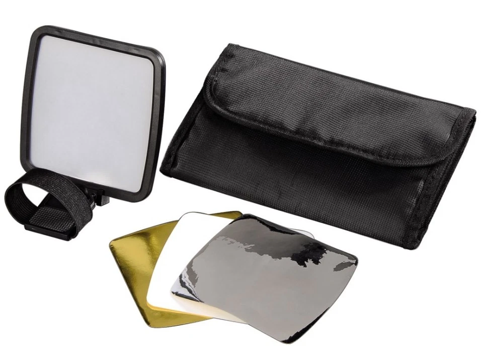 Hama Blitz-Reflektor Vario + 4 Wechsel-Farbfolien Blitz-Diffusor Aufsteck-Blitz