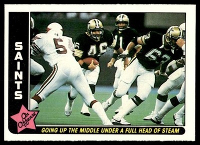 1985 FLEER TEAM ACTION GOING UP THE MIDDLE UNDER A FULL HEAD OF STEAM F NEW