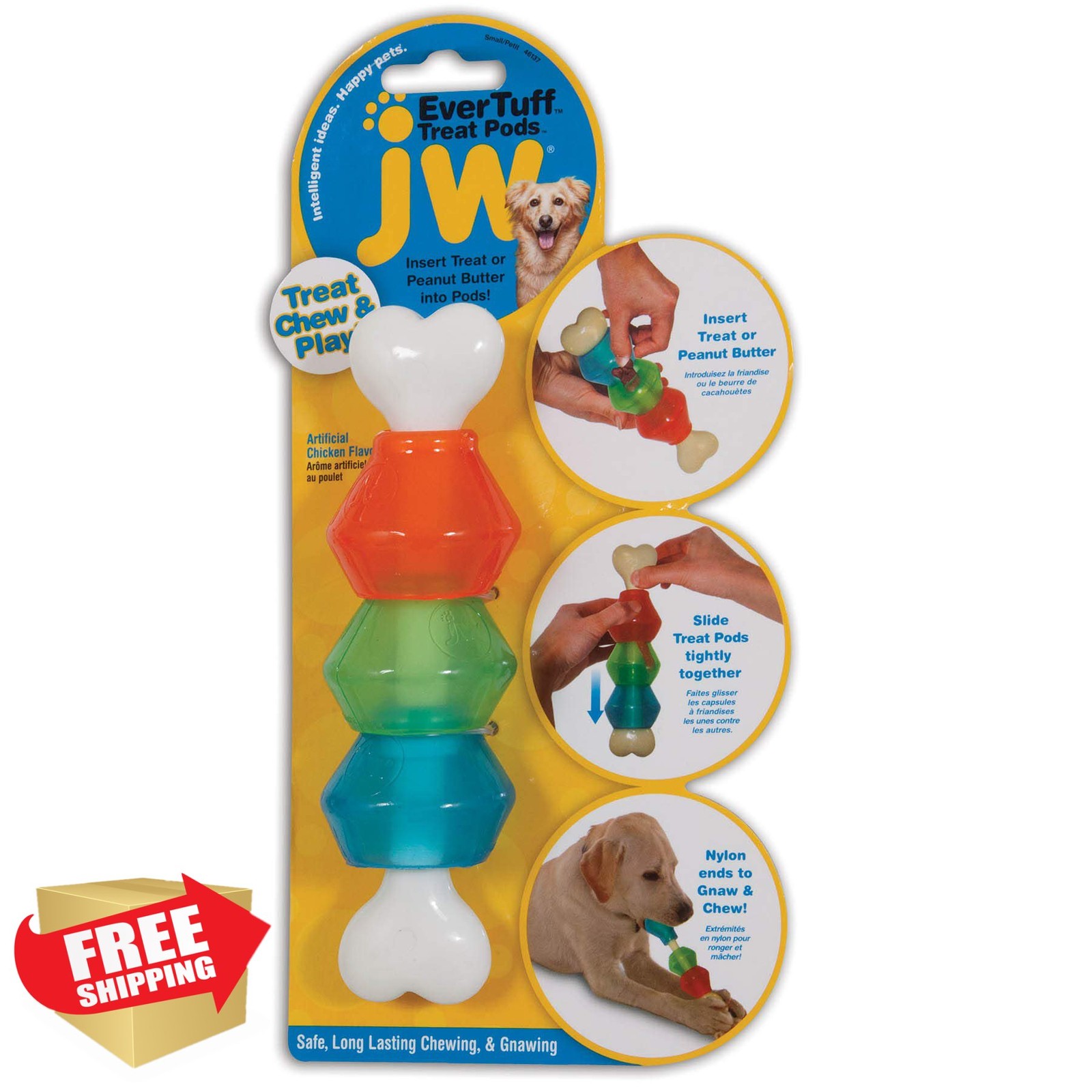 JW Pet EverTuff Nylon Treat Pod Interactive Dog Toy Medium Large Breeds