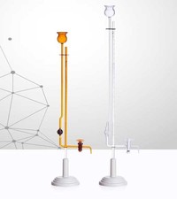 Transparent 1ml-10ml Acid Alkali Burette, Glass Piston Stopcock Lab Chemistry