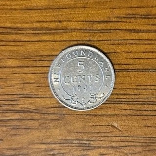 Canada 1944 C Newfoundland 5 Cent Circulated Silver Coins