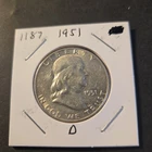 1951-D Franklin Silver Half Dollar In About Uncirculated Condition