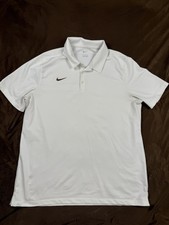 Nike Dri-FIT Polo Shirt Men's XL White 100 Polyester Short Sleeve Breathable