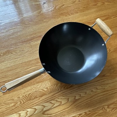 Imusa Steel Non-Stick Wok Double Wooden Handles