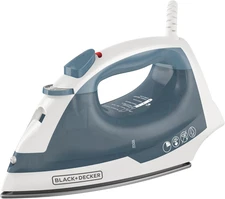 BLACK+DECKER Steam Compact Iron for Clothes 1200 Watts Automatic Shutoff Nonstic