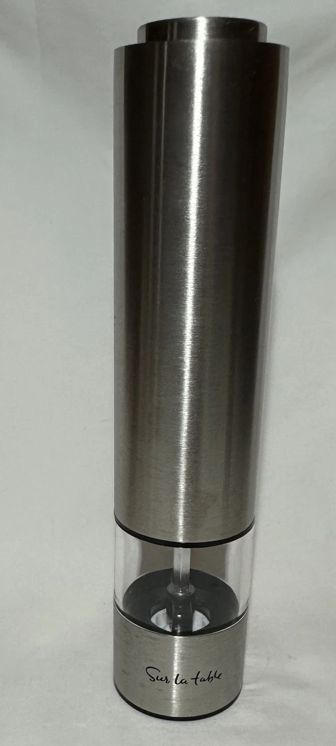 Sur La Table Stainless Steel Electric Pepper Grinder Spice Mill