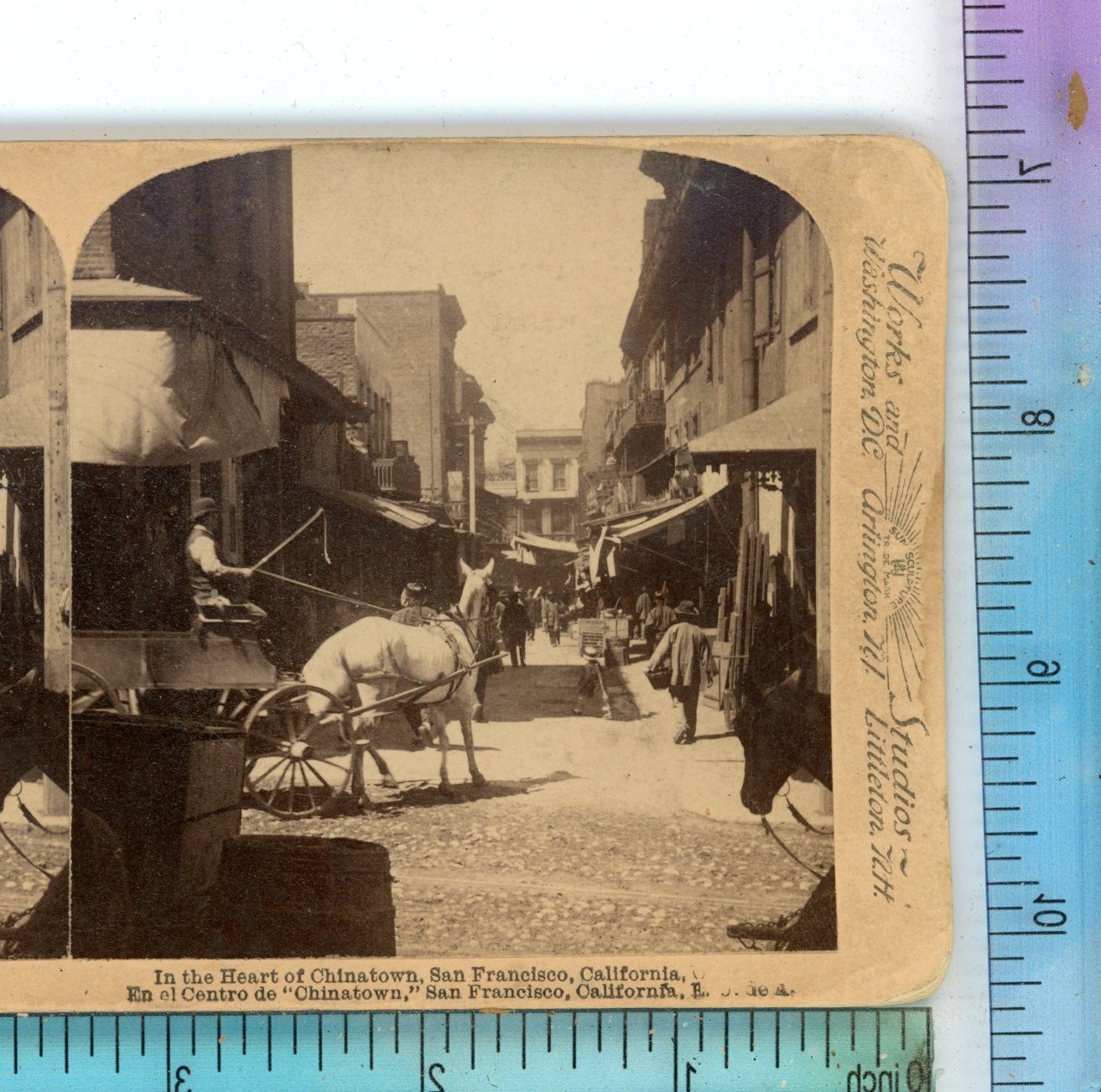Heart of Chinatown San Francisco CA California Underwood Stereoview