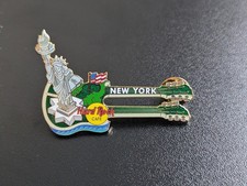 Hard Rock Cafe pin New York Liberty Island Double Neck Guitar
