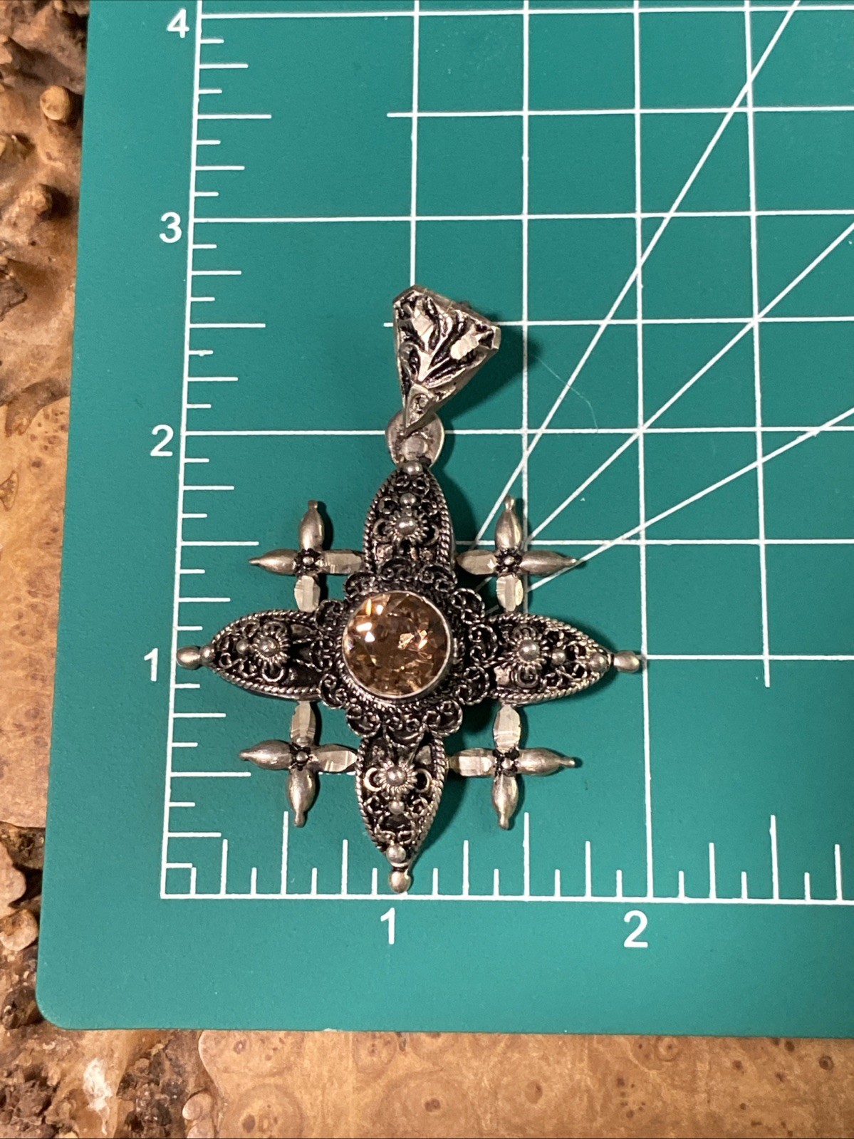 Jerusalem cross pendant Solid Sterling Silver Wit… - image 7