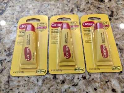 Carmex Set of 3 Original Lip Balm Medicated External Analgesic 0.35 oz ea