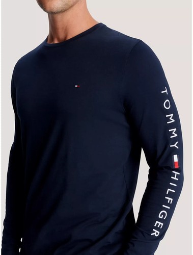 NWT Tommy Hilfiger Mens Flag Logo All Cotton Regular Fit Long Sleeve T-Shirt Tee - Picture 17 of 37