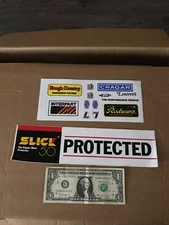 2 SLICK 50 PROTECTED ,  NOS Drag vintage Hot Rod Contingency sticker decal B533