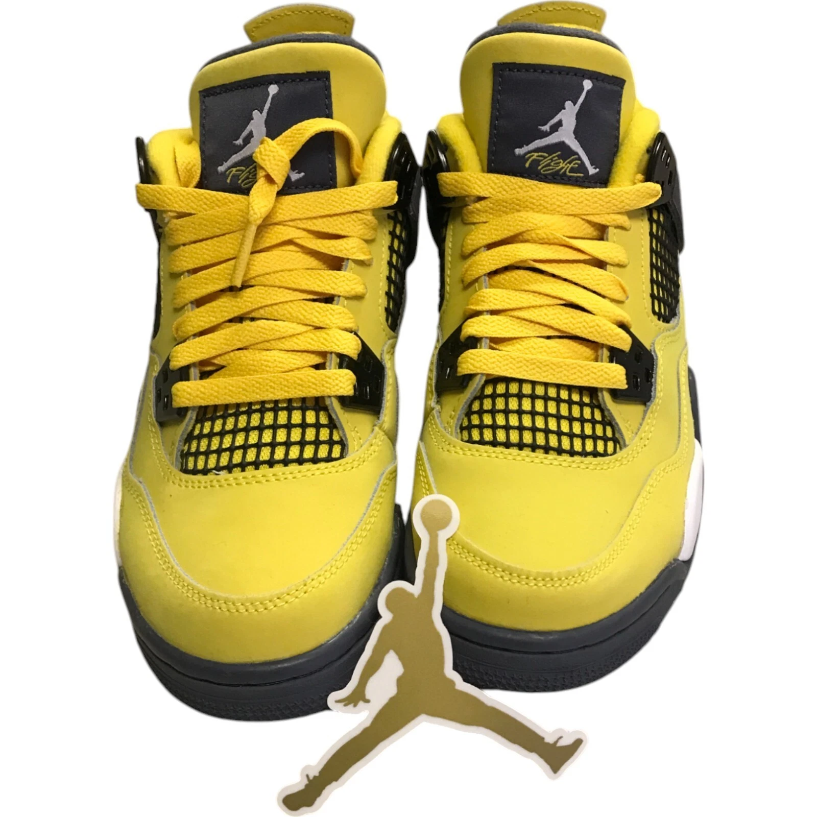 Nike Swoosh Jumpman Air Jordan 4 Retro Lighting Tour Bambini Taglia 4Y Giallo Nuovo con scatola