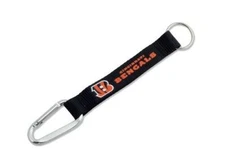 aminco NFL Cincinnati Bengals Carabiner Lanyard Keychain, team color, 5 inch