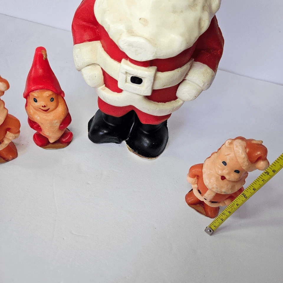 Juego de 4 velas navideñas vintage sumergidas a mano Gurley & Suni Santa Elf novedad Foto 3 de 4