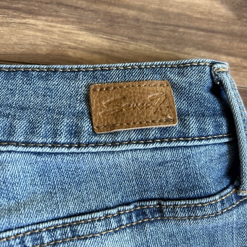 Seven7 Womens Jeans 12 Blue Weekend Easy Fit Boyfriend Straight Cropped Raw Hem - Picture 7 of 16