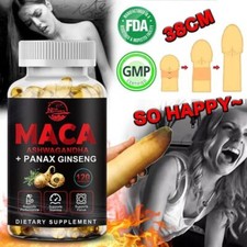 Maca Root 10000mg Korean Panax Ginseng Ashwagandha Booster Thicker Bigger