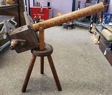 Circa 1920 American Folk Art Hand Crank Tripod Machine Gun Toy