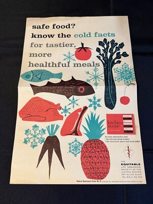 Equitable Life Assurance Society Medical Department Poster No. 24 1958 1950s Vtg