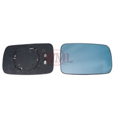 BMW 7 SERIES 2001->2009 DOOR MIRROR GLASS BLUE ASPHERIC,HEATED & BASE,RIGHT SIDE