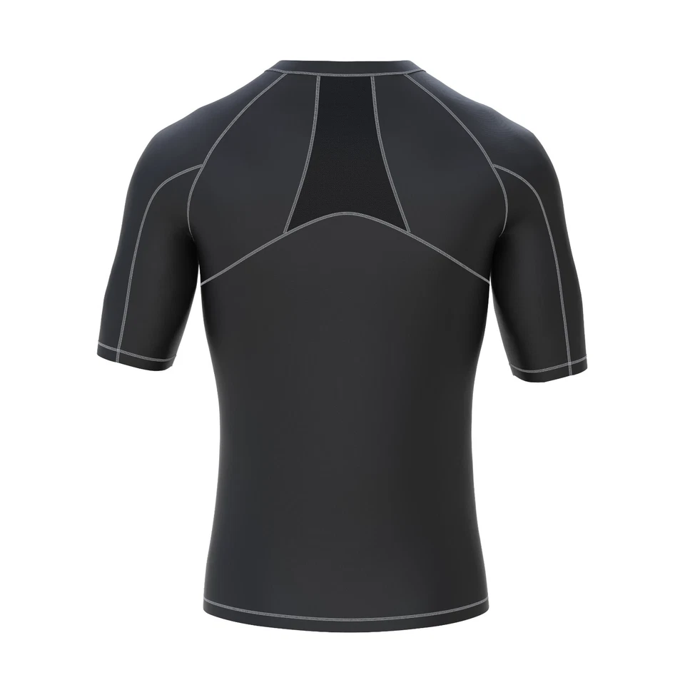 Mens Compression Short Sleeves Shirt with Mesh Panels Base Layer Top Gym Sports - Image 4 of 4