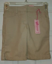 COPPER KEY Khaki Twill Uniform Shorts, Girls 8R