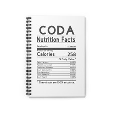 Coda Nutrition Facts notebook