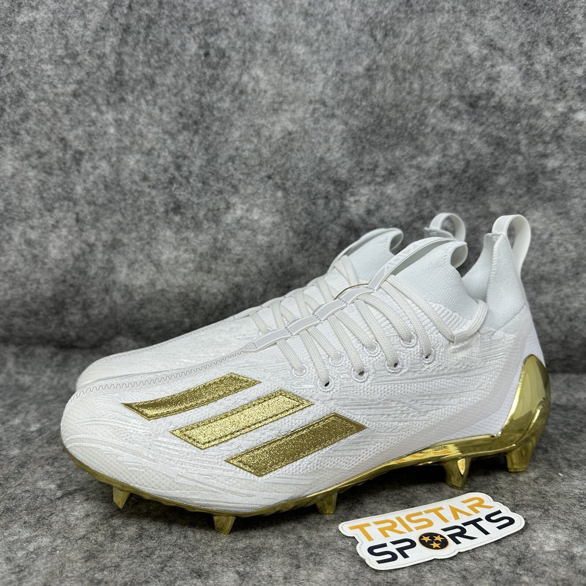 Adidas Adizero Primeknit Football Cleats Mens Size 12 White Gold