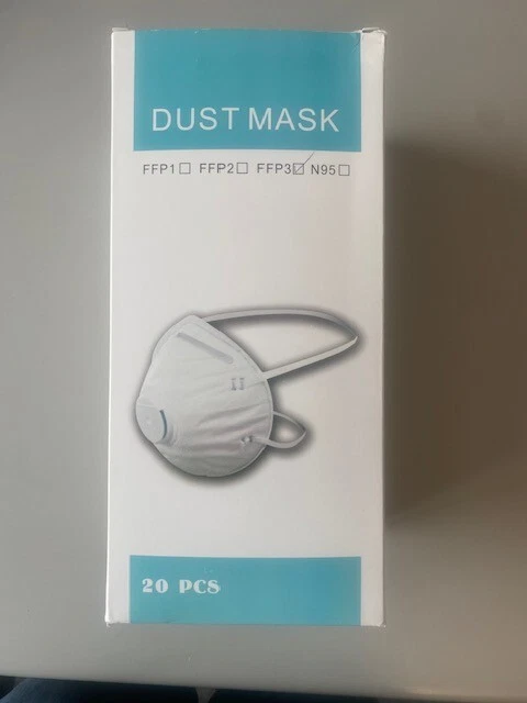 FFP3 White Face Masks With Filtration 20 per Carton