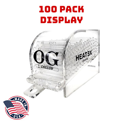 100 Pack OG Chillum 4  One Hitters with Display   USA Made Premium Glass