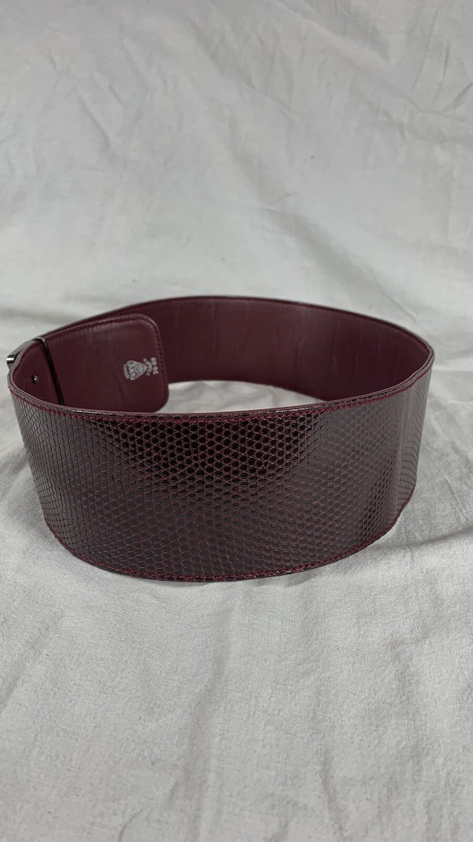 GUCCI Wide Burgundy Wine Lizard and Leather Women display picture 1