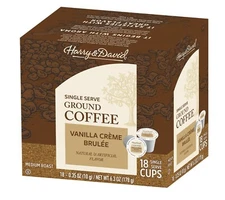 Harry & David Coffee, Vanilla Creme Brulee, 18 count box
