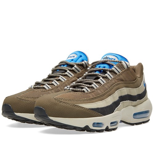Size 11.5 Men Air Max 95 NikeShoes 609048 203 Brown Tan Black Blue - Picture 2 of 8