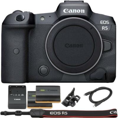 Canon EOS R5 Mirrorless Digital Camera with Extra Canon LP-E6N Battery