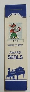 Wright Way Music Teacher Award Seals Stamps Vintage Playing Accordion S-9 