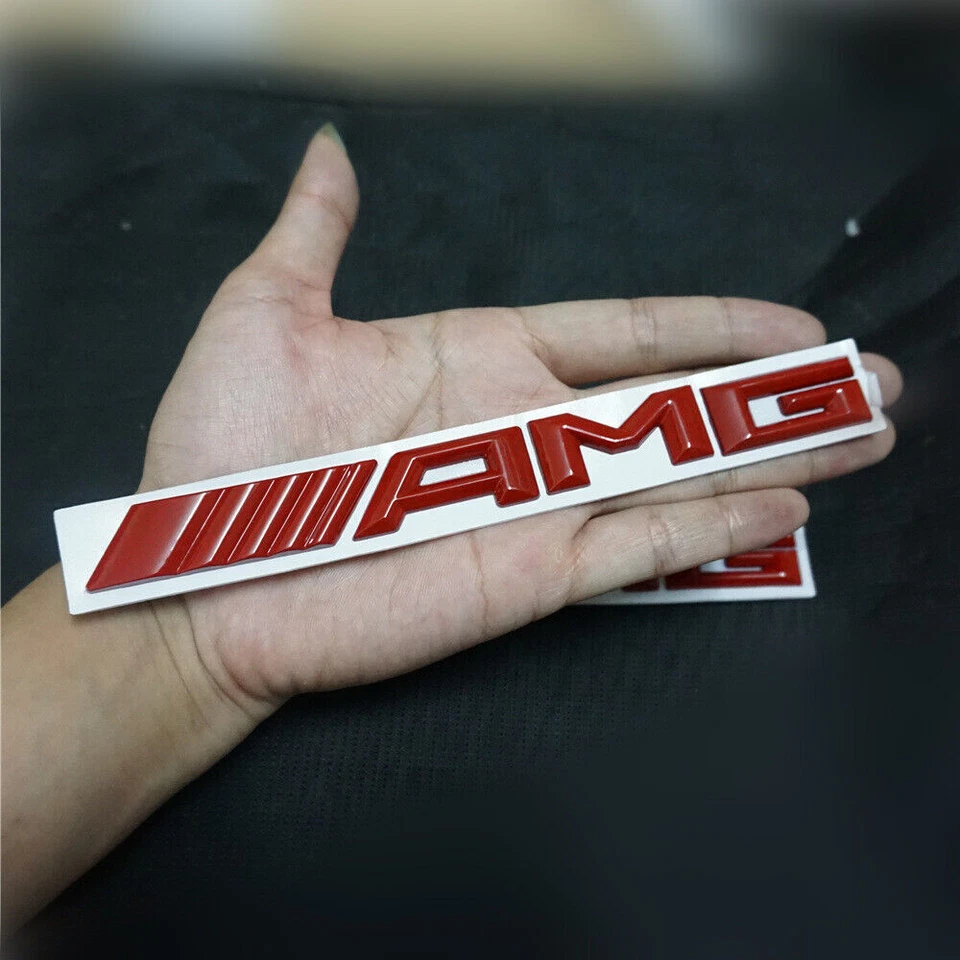 3x Rojo AMG Brillante Nuevo Metal Insignia Emblema Calcomanía Adhesiva BITURBO Vehículo Hatchback Foto 2 de 4