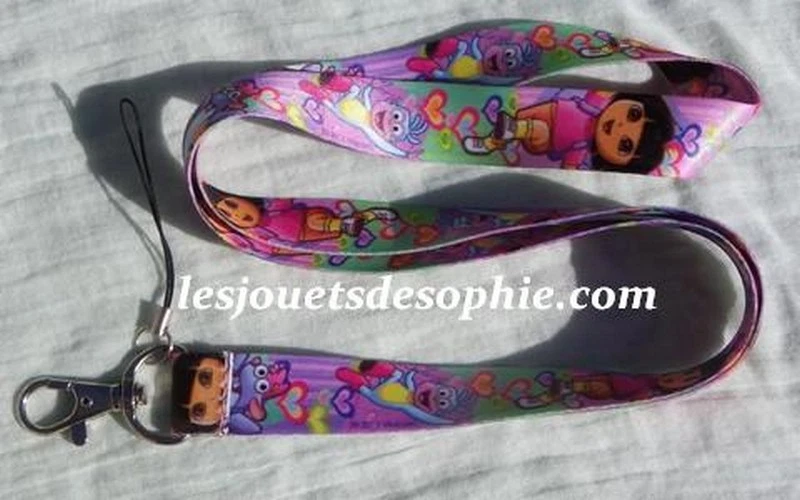 DORA babouche TOUR COU porte clef KEYCHAIN cordon lanyard clé lanière neuf mp3