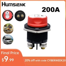 200A Battery Isolator Disconnect CutOff Power Kill Switch for Car Boat RV