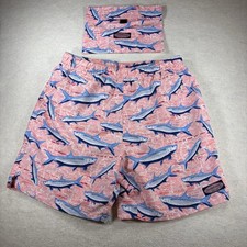 Vineyard Vines Pink Tropical Tarpon Chappy Swim Trunks Men s Size M Travel Bag