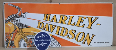 Harley-Davidson Porcelain Enamel Sign  36 x 15 Inches 1 Sided