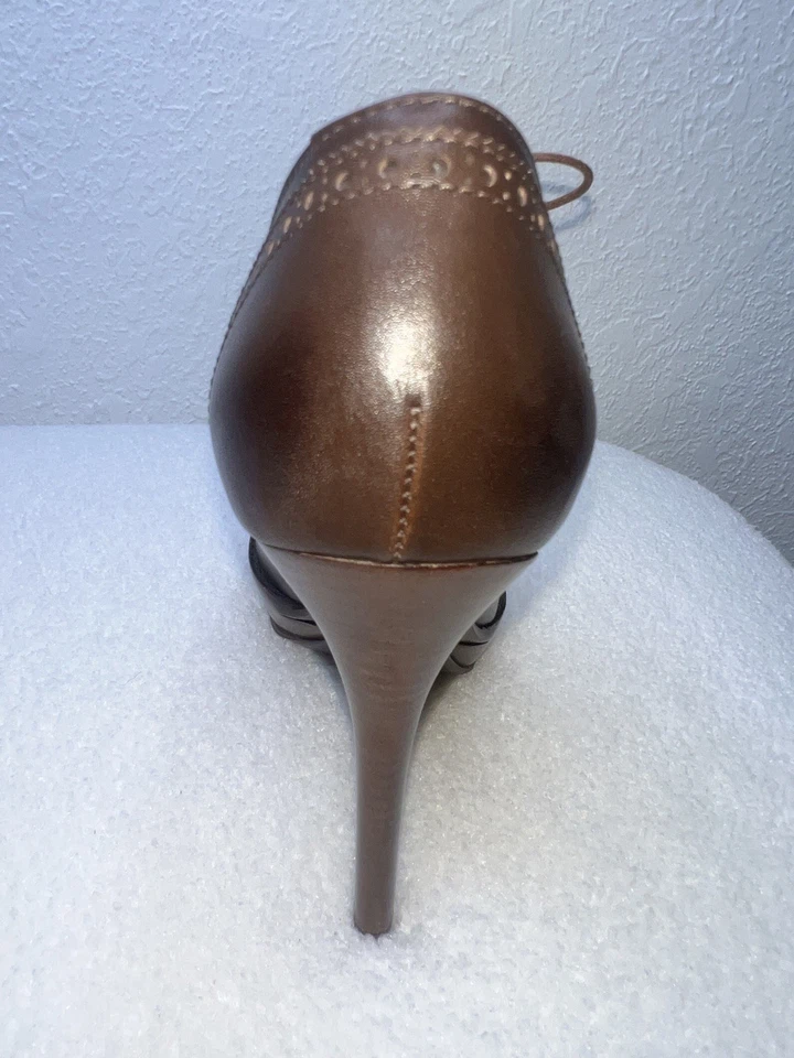 Botines para mujer Ralph Lauren etiqueta púrpura de cuero marrón talla 7 1/2 Foto 4 de 4