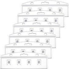 6PCS Horizontal Half Card Badge Holders, Frosted Rigid Clear Plastic ID Card Hol