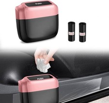 Leakproof Trash Can With Lid And 60 Bags Mini Garbage Bin For Car Color Rose