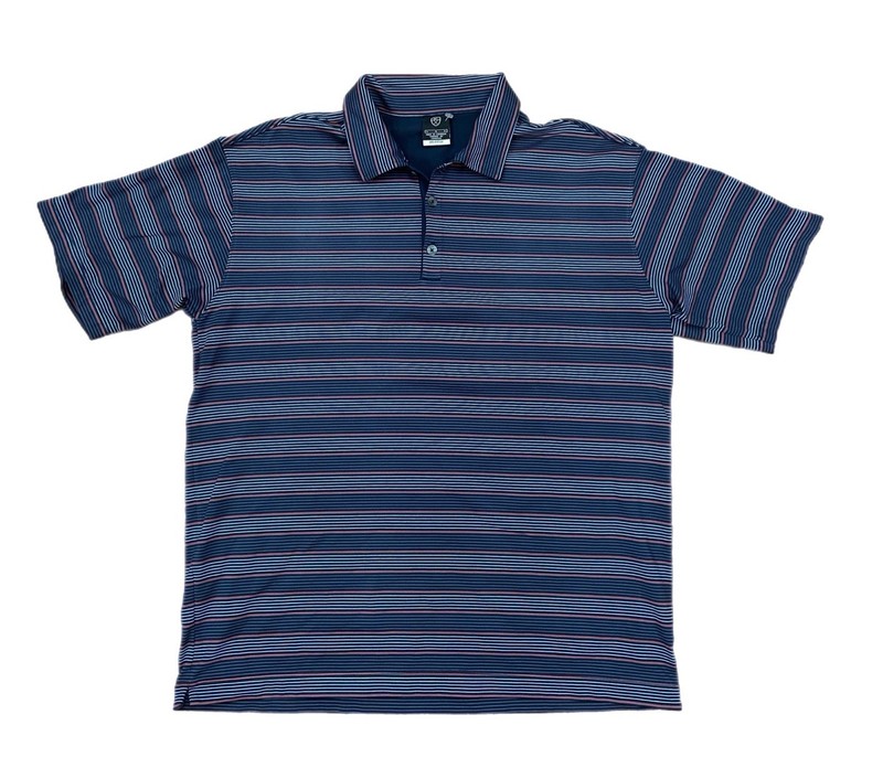 Nike Dri Fit Polo Large Navy Blue ,Carolina Blue And Red Striped Great Condition