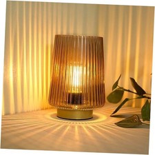 Battery Operated Lamp with Timer, Table Lamps for Bedroom, Cordless Amber