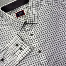 UNTUCKit Shirt Mens Large White Plaid Checks Seiler Long Sleeve Button Down