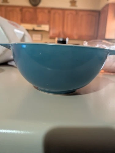 Vintage Pyrex Glass Mixing Bowl Horizon Blue Cinderella Dish 444 Quart See Pics