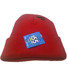 Beanie Style 100 Acrylic, Knit Hat-One Size, Red, All Seasons, Unisex